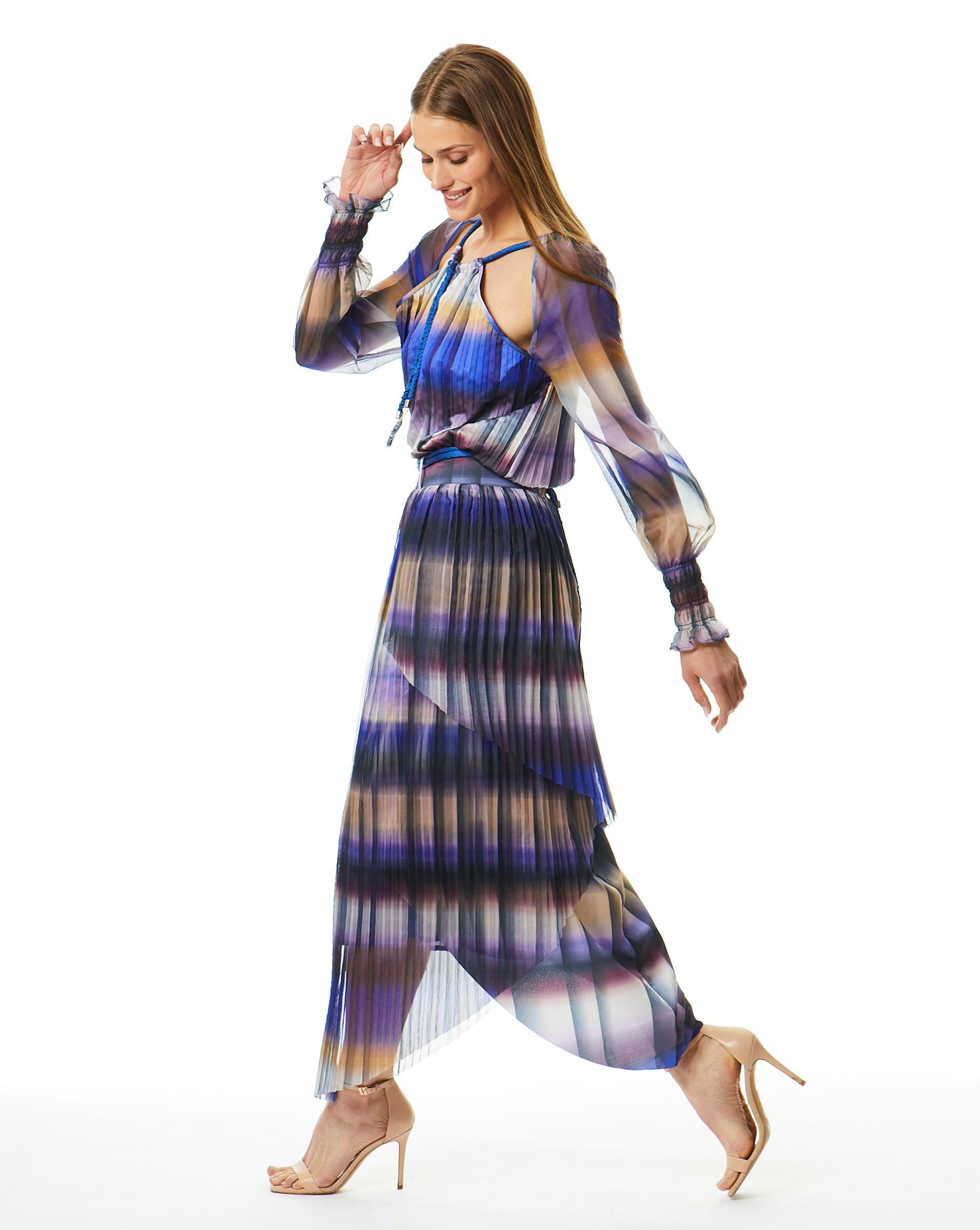 Final Sale - Mystic Stripe Pleated Skirt