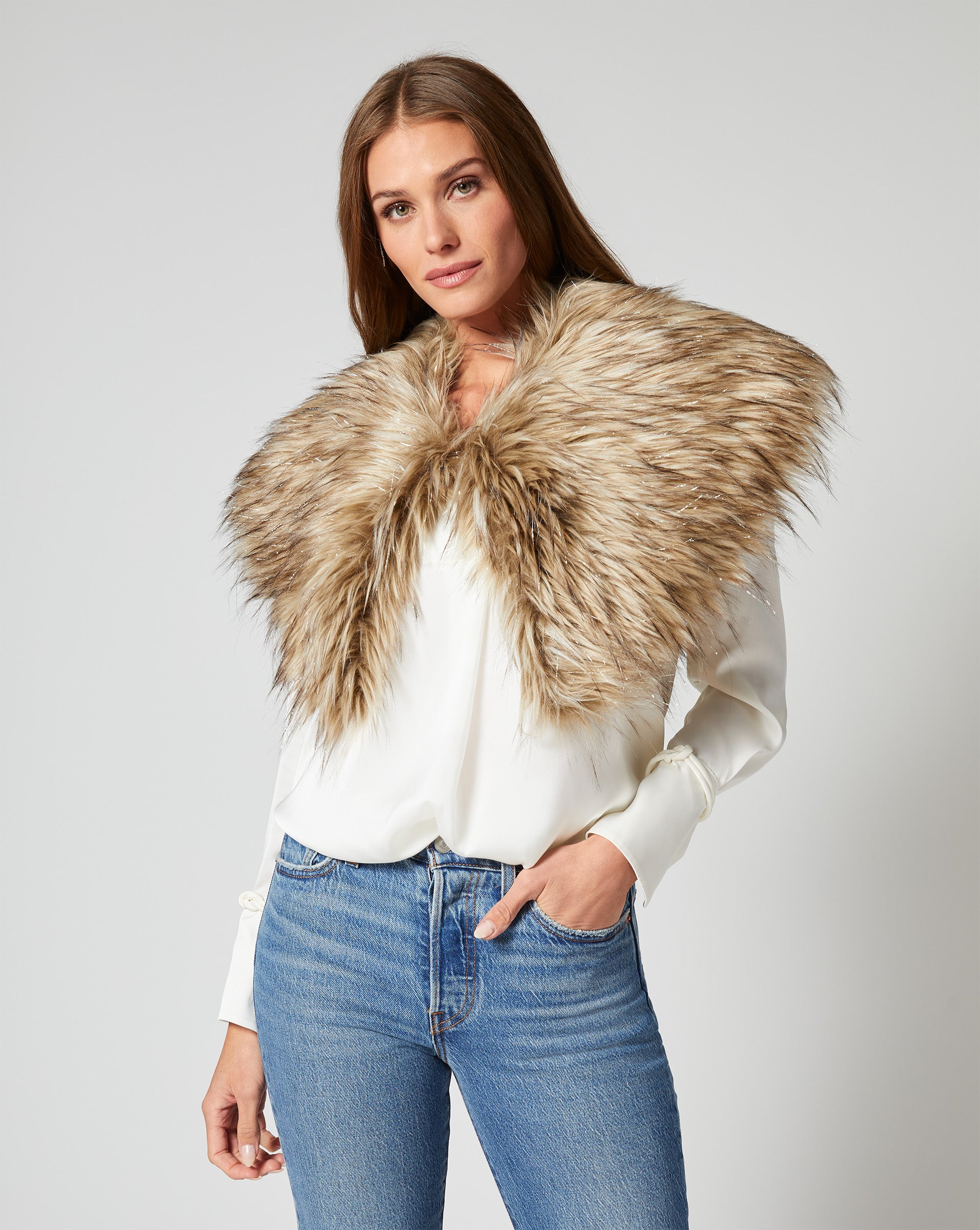 Petite faux fur best sale