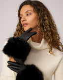 Fox Faux Fur & Leather Glove