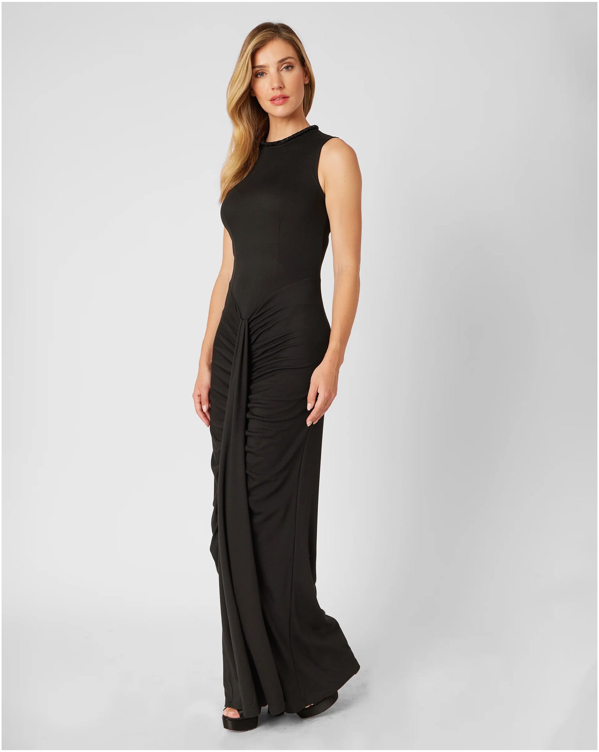 Final Sale - Beaded Collar Gown