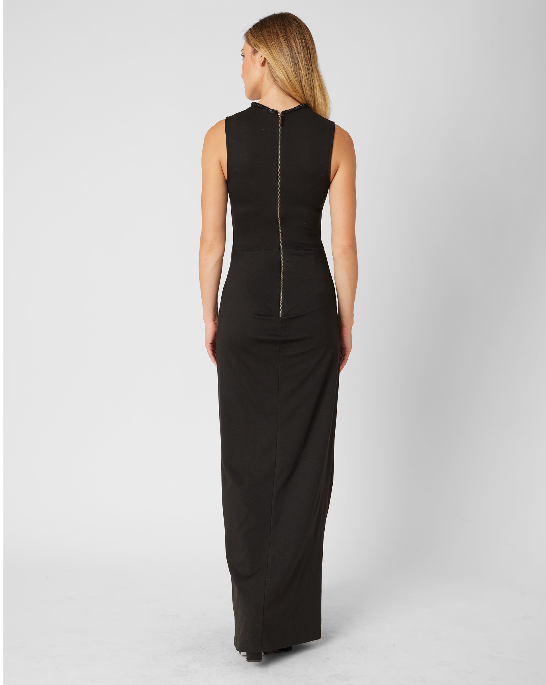 Final Sale - Beaded Collar Gown