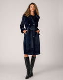 Sheared Mink Faux Fur Belted Coat