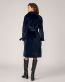 Sheared Mink Faux Fur Belted Coat