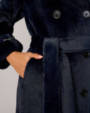 Sheared Mink Faux Fur Belted Coat
