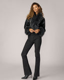 Ivy Croc Stamped Faux Leather & Fur Jacket