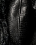 Ivy Croc Stamped Faux Leather & Fur Jacket