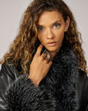 Ivy Croc Stamped Faux Leather & Fur Jacket