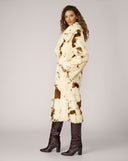 Catherine Cozy Cow Print Faux Suede Coat