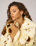 Catherine Cozy Cow Print Faux Suede Coat