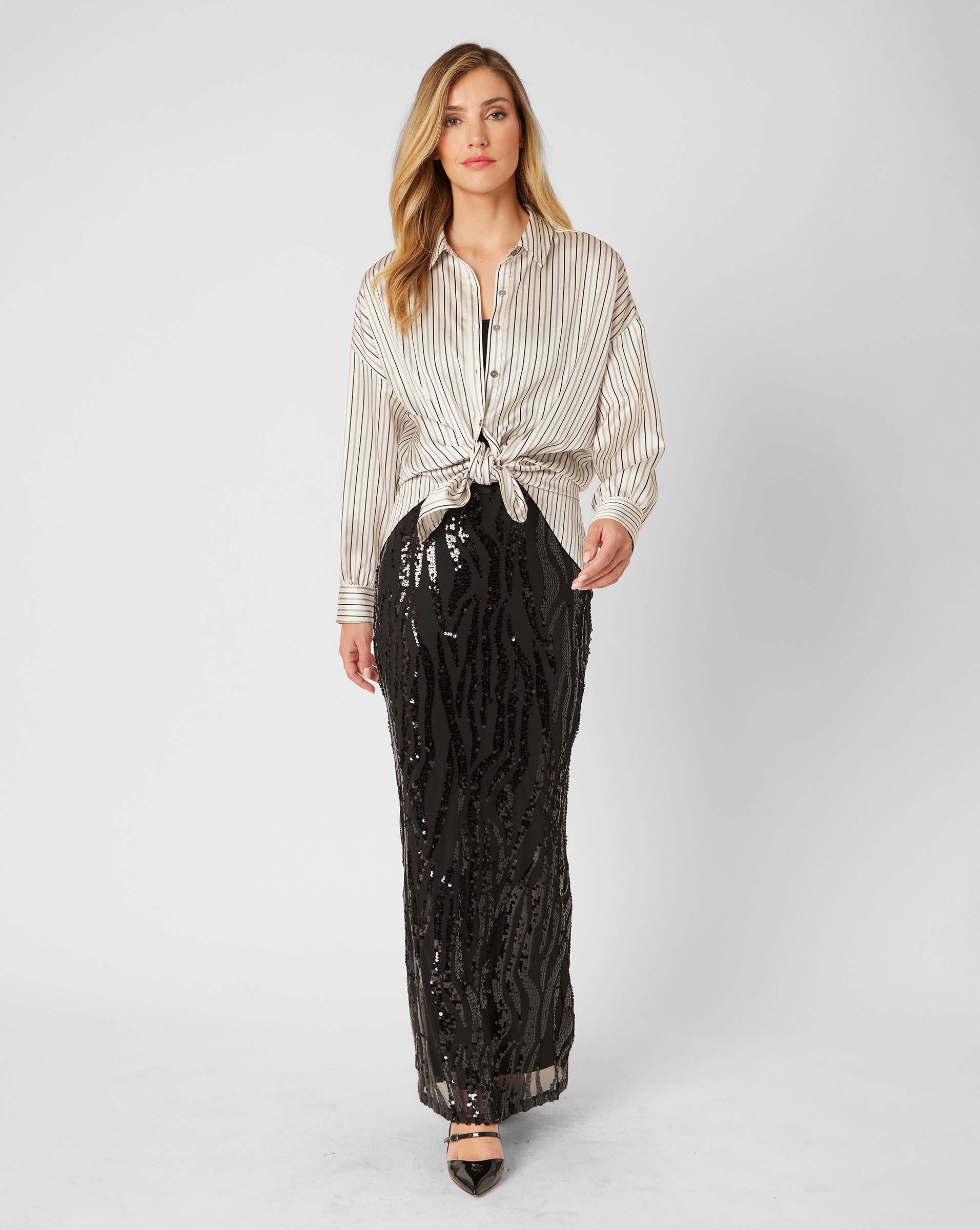 Aquamarine stripe blouse