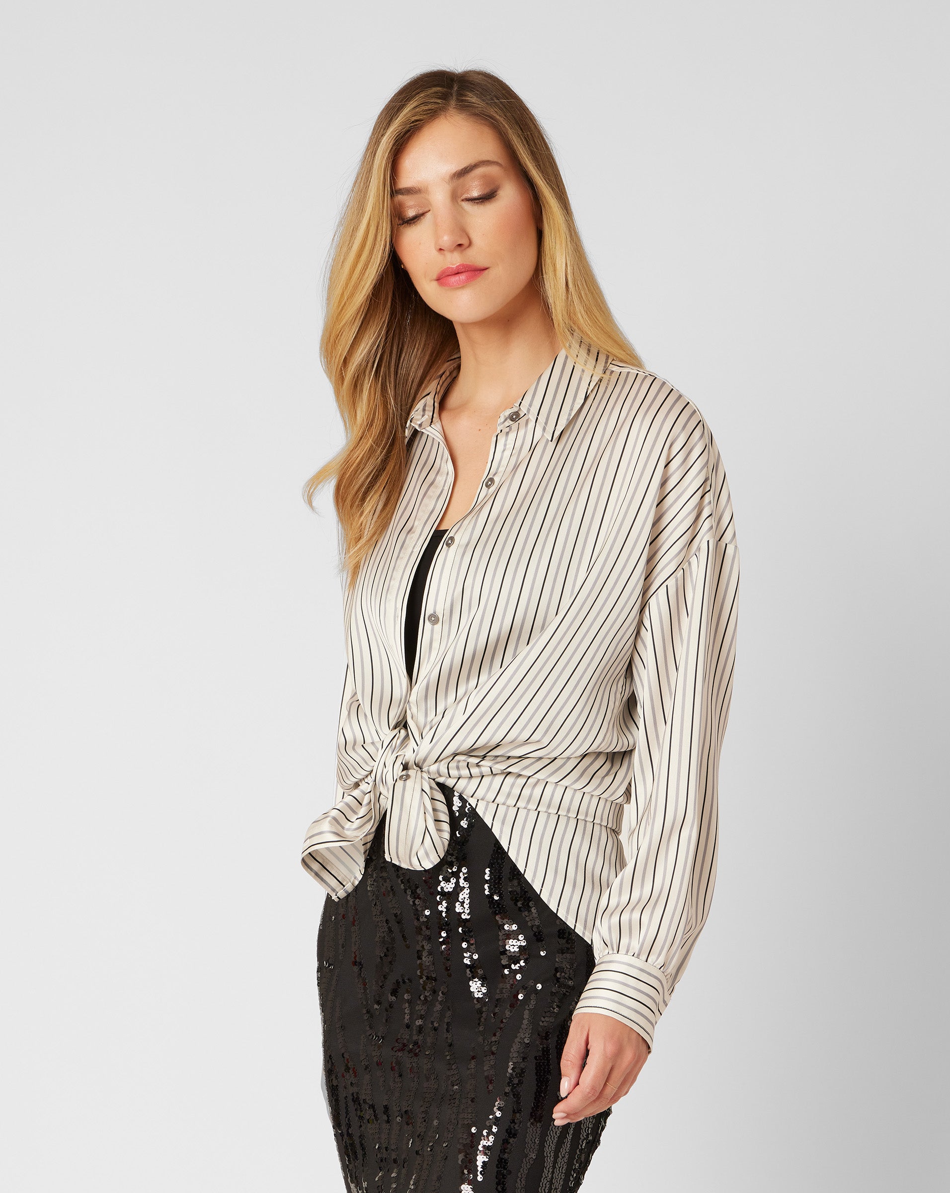 Aquamarine stripe blouse