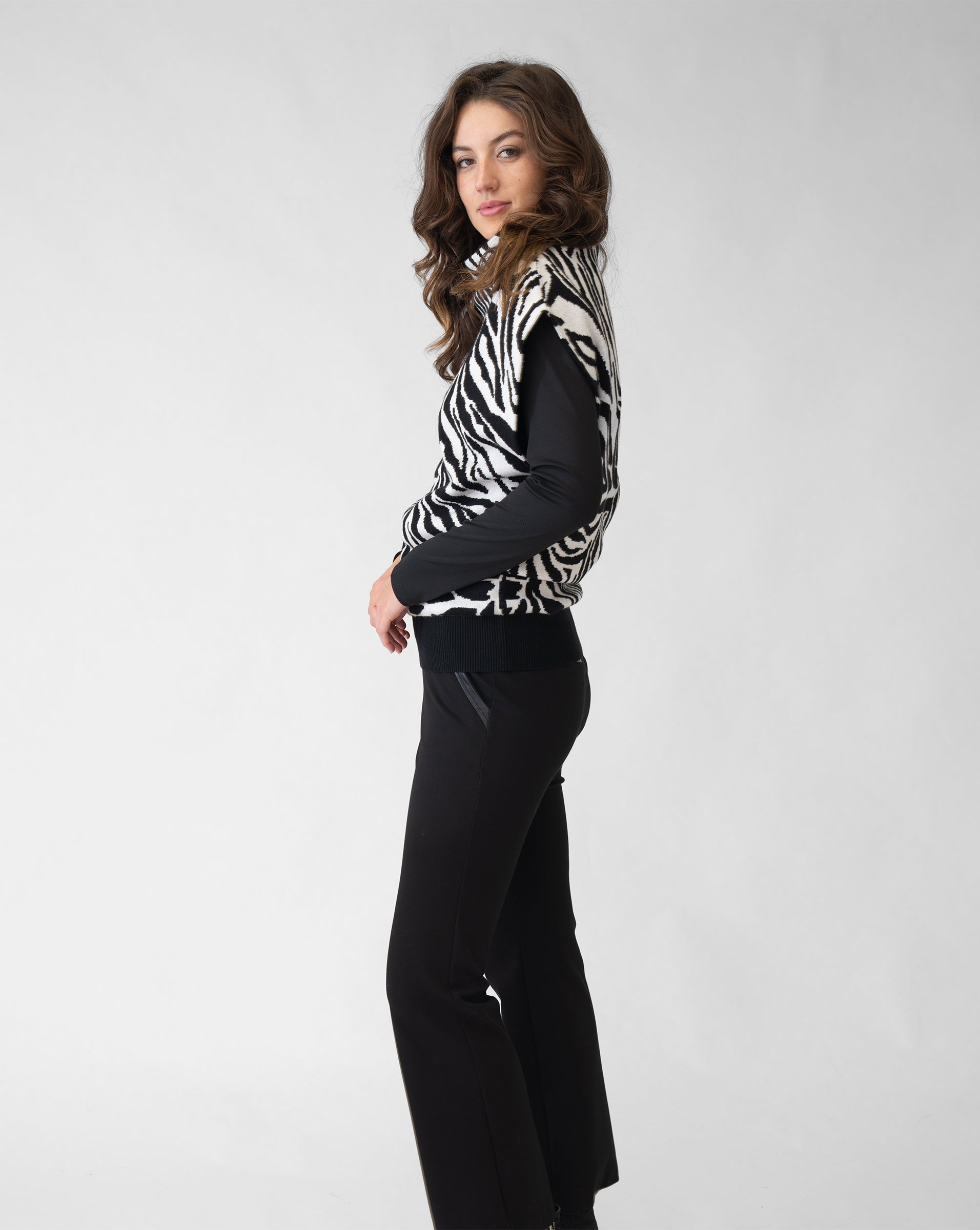 Sleeveless Zebra Cowl