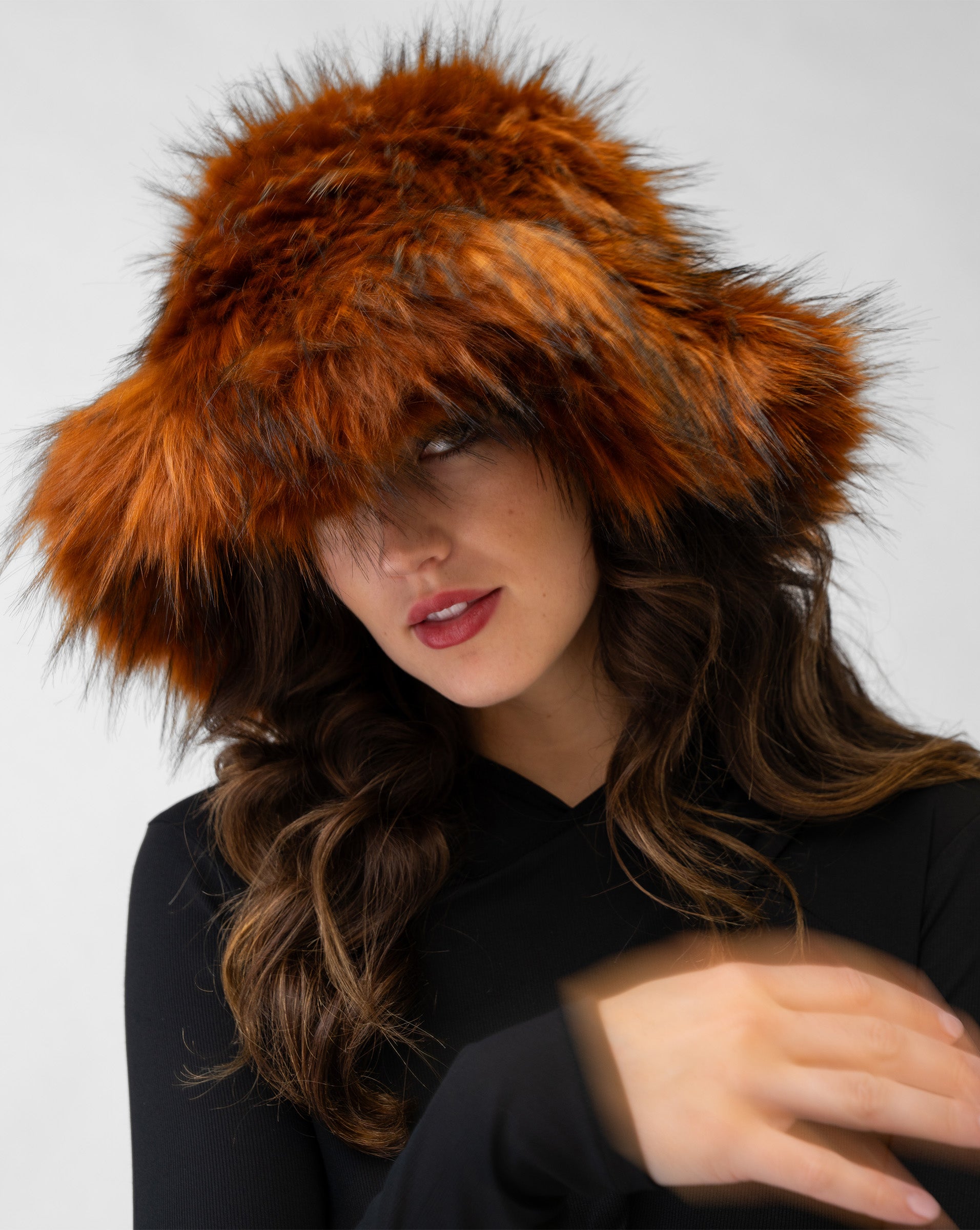 Red Fox Fur Trapper Hat