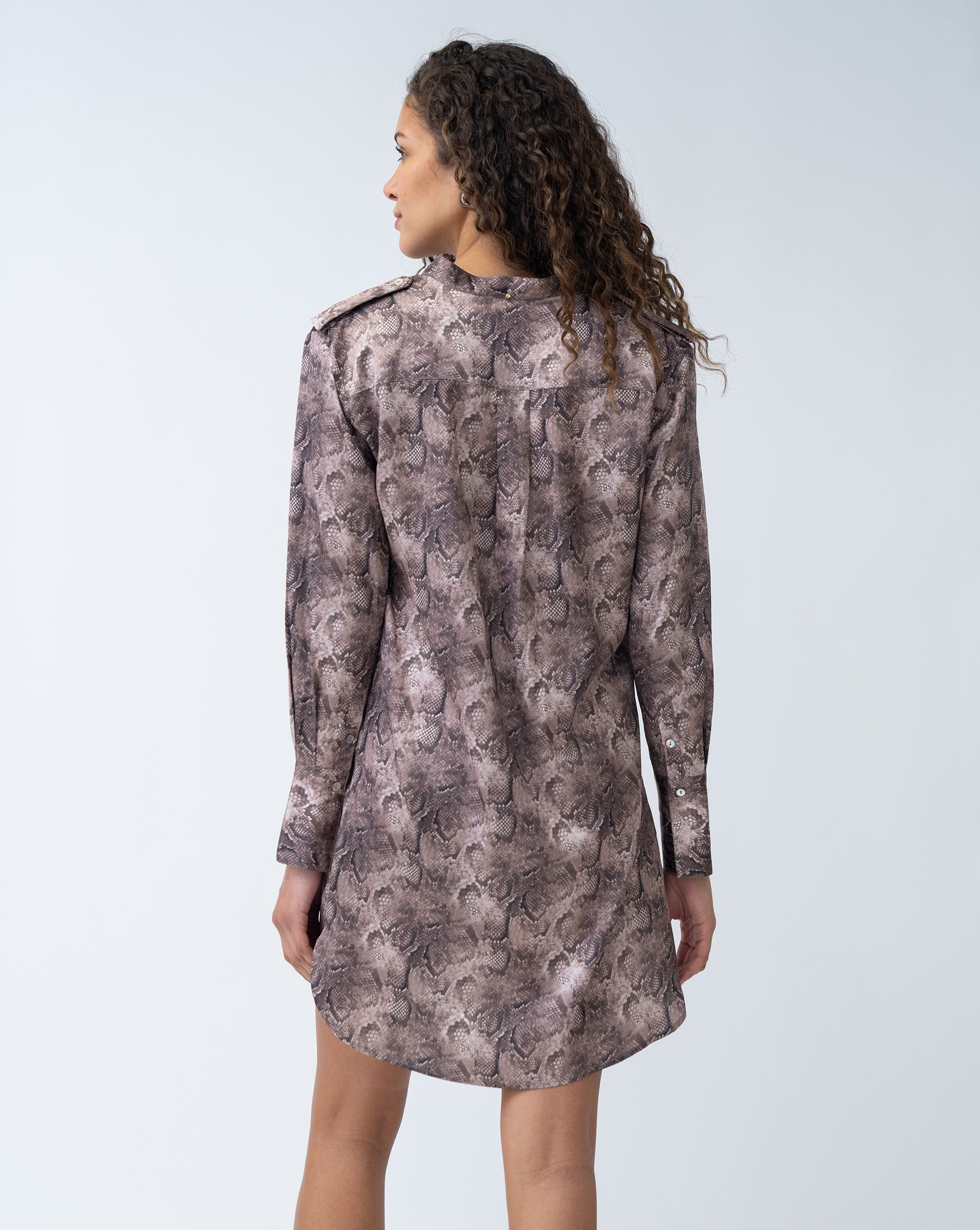Final Sale - Snake Print Mini Shirtdress