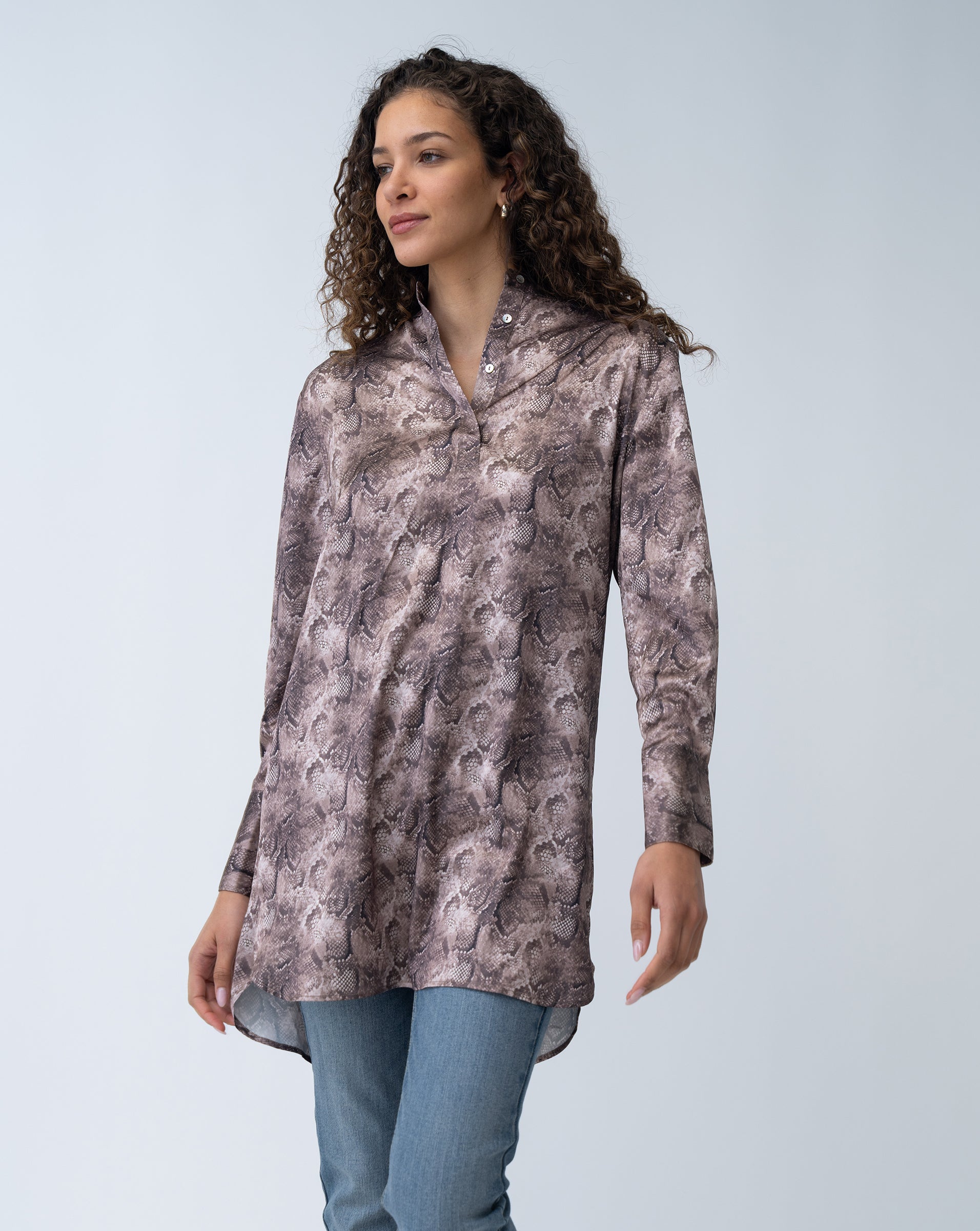 Final Sale - Snake Print Mini Shirtdress