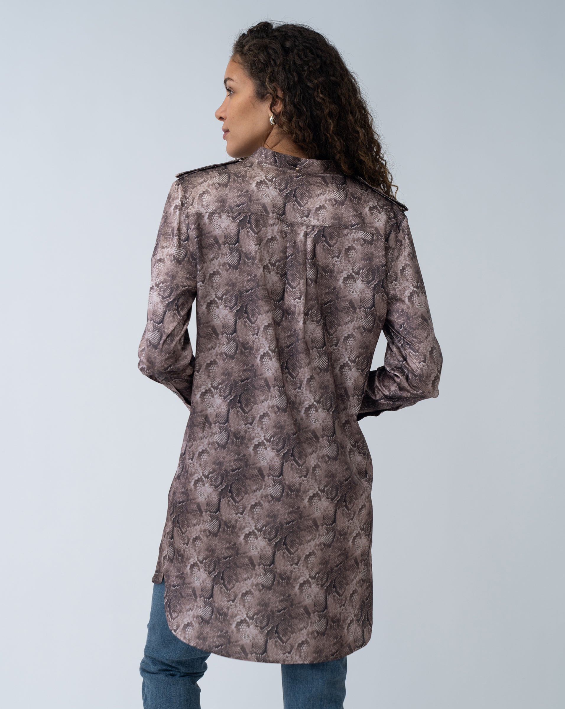 Final Sale - Snake Print Mini Shirtdress