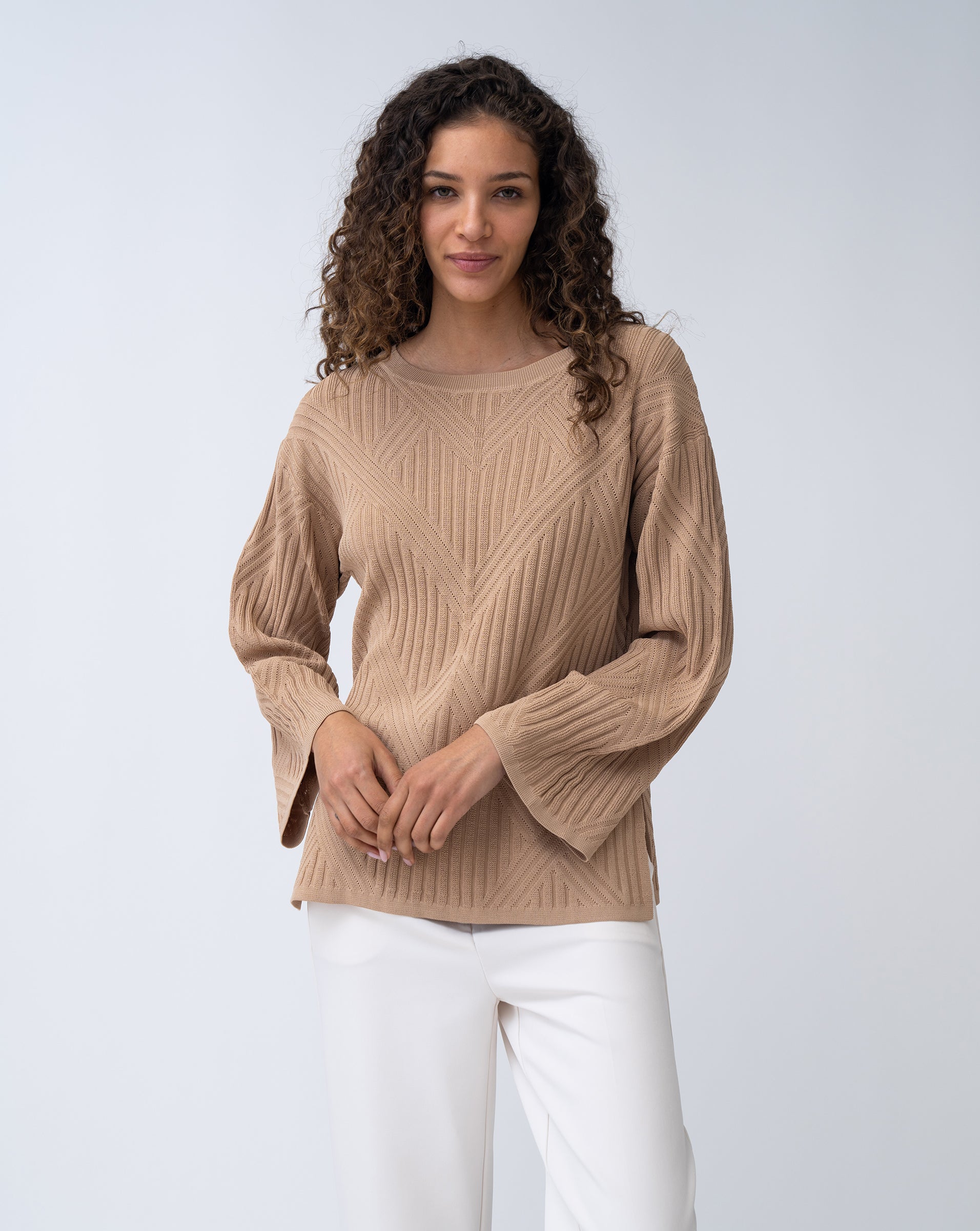 Wide Sleeve Ribbed Sweater