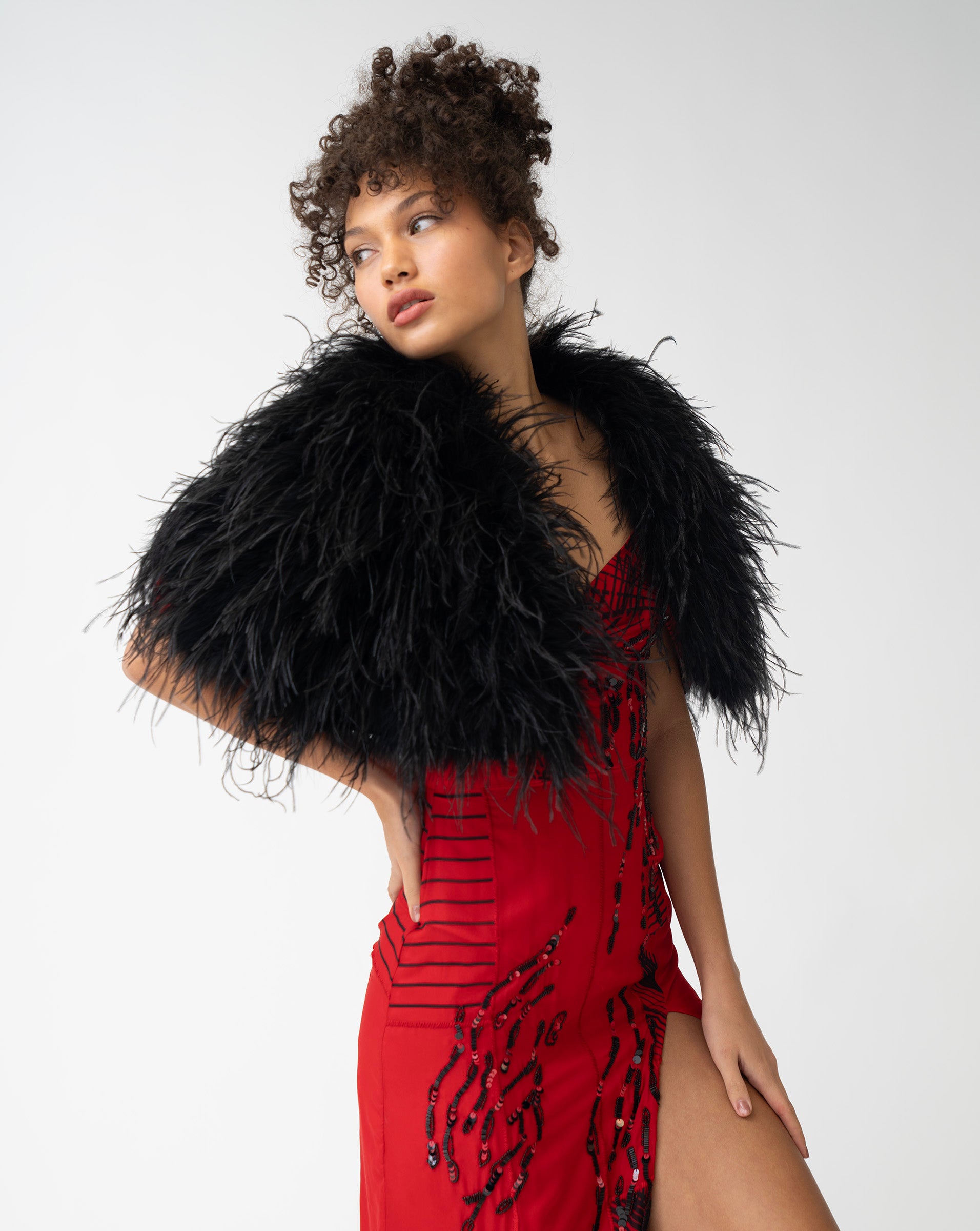 Heidi Klum's Feather Capelet