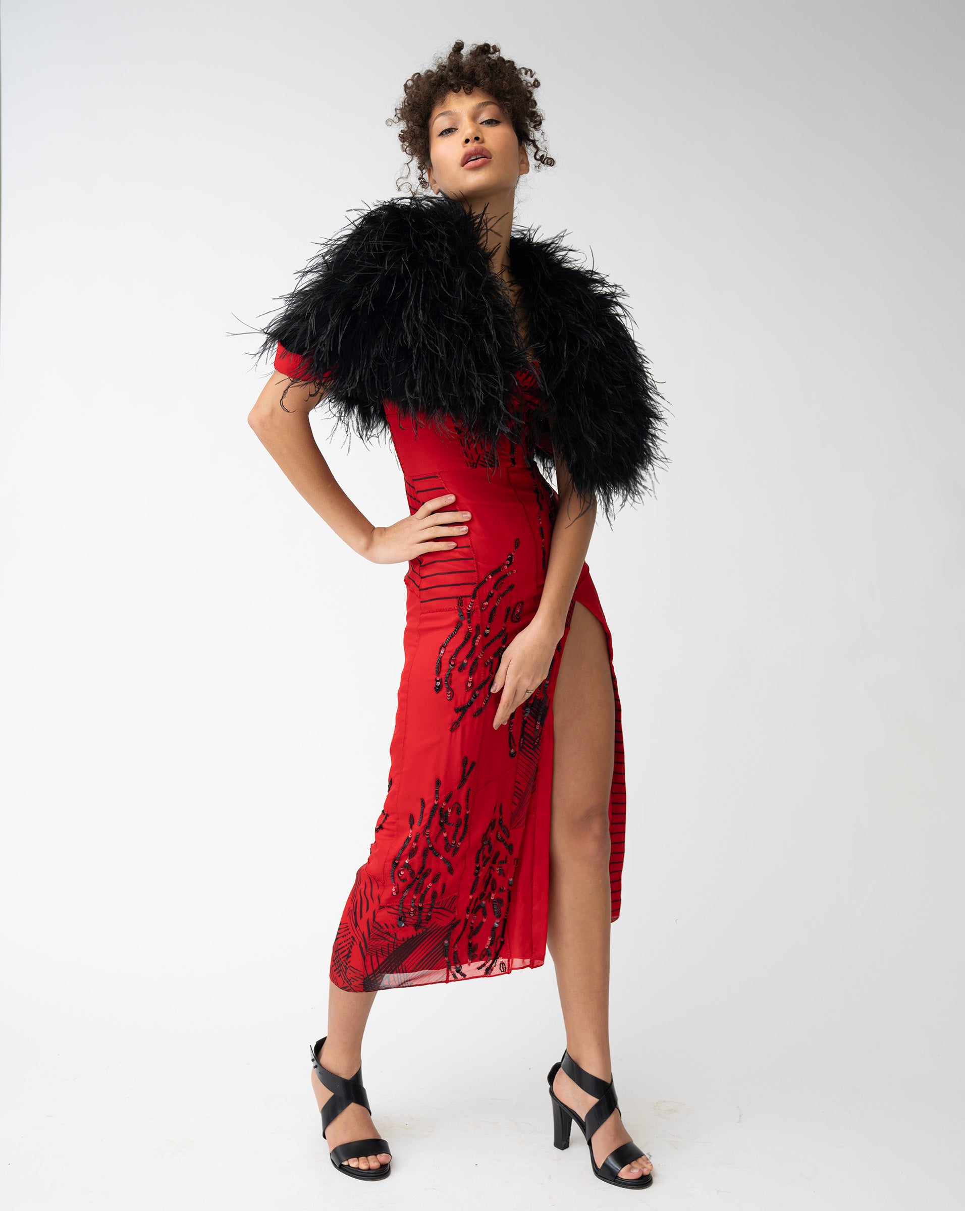 Heidi Klum's Feather Capelet