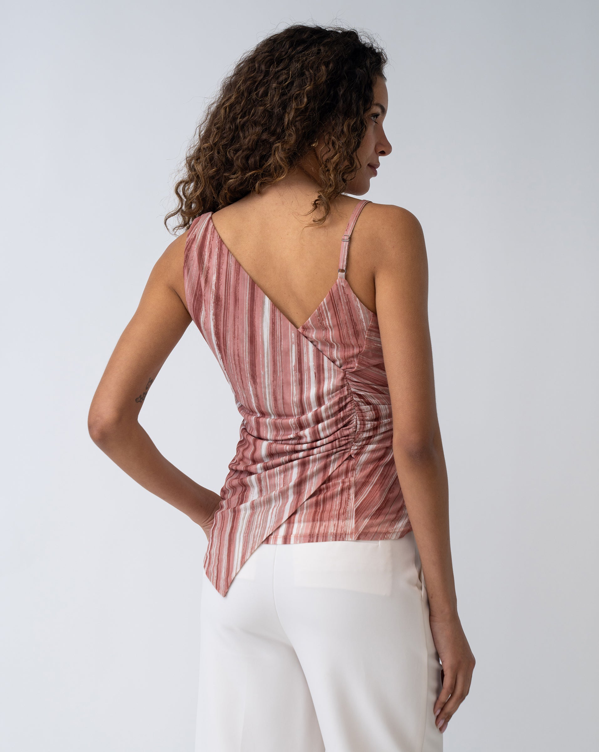 FINAL SALE - Printed Mesh Suplice Top