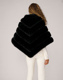 Channel Quilted Mink Faux Fur Cape