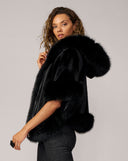 Mink Faux Fur Hooded Cape