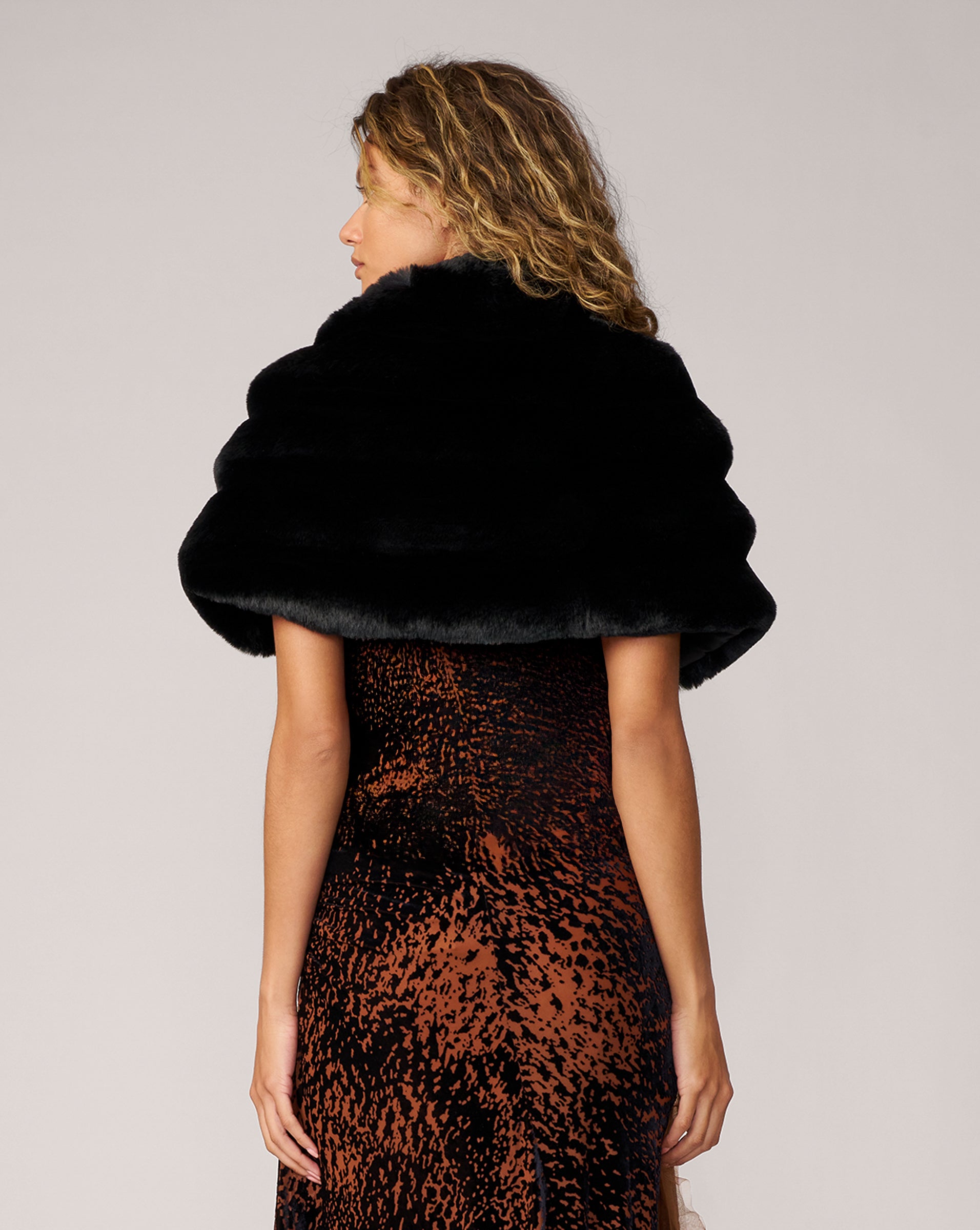 Adrienne Landau Glam Faux Fur Chinchilla Wrap