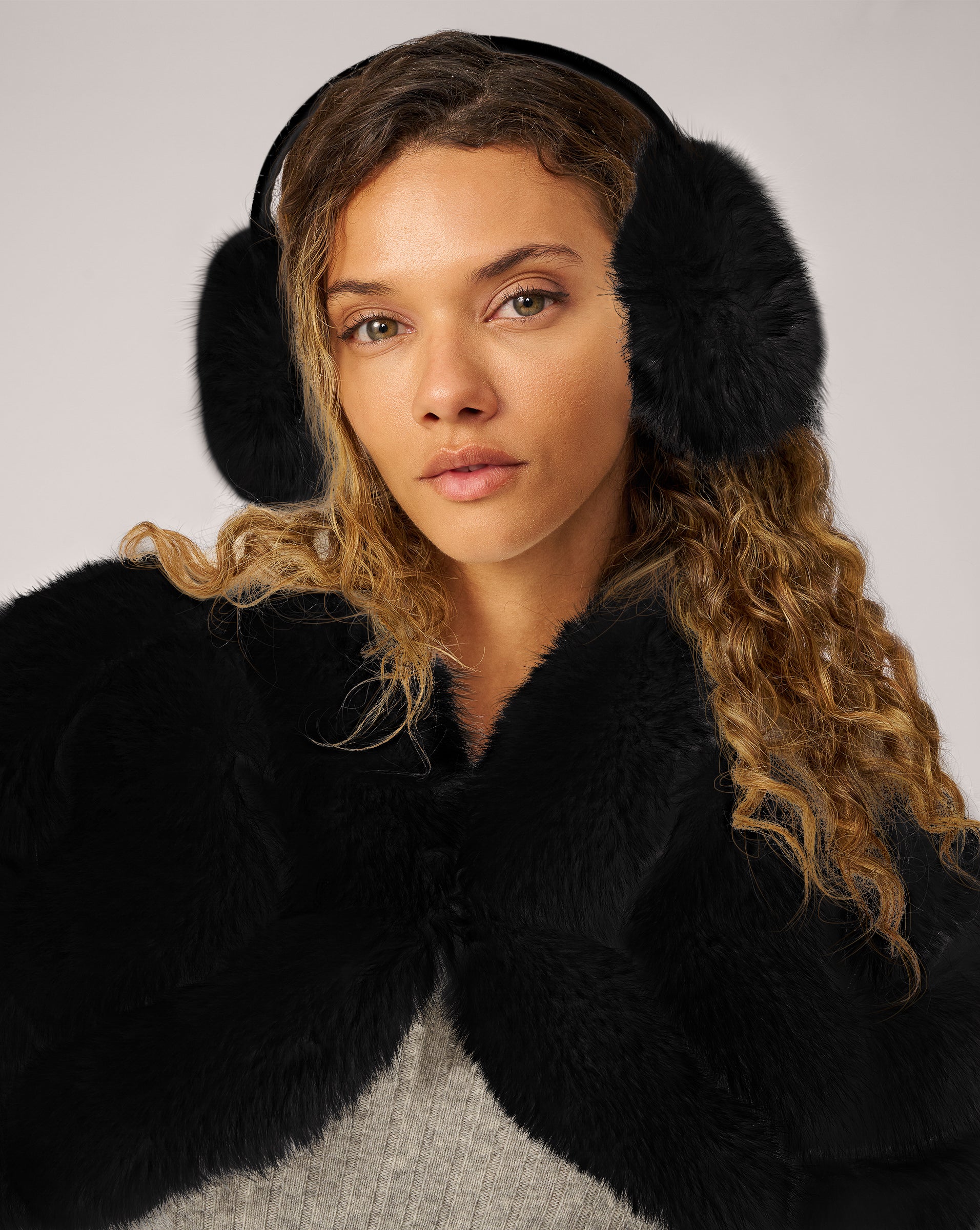 Adrienne Landau Brown Faux Fox Fur Earmuff