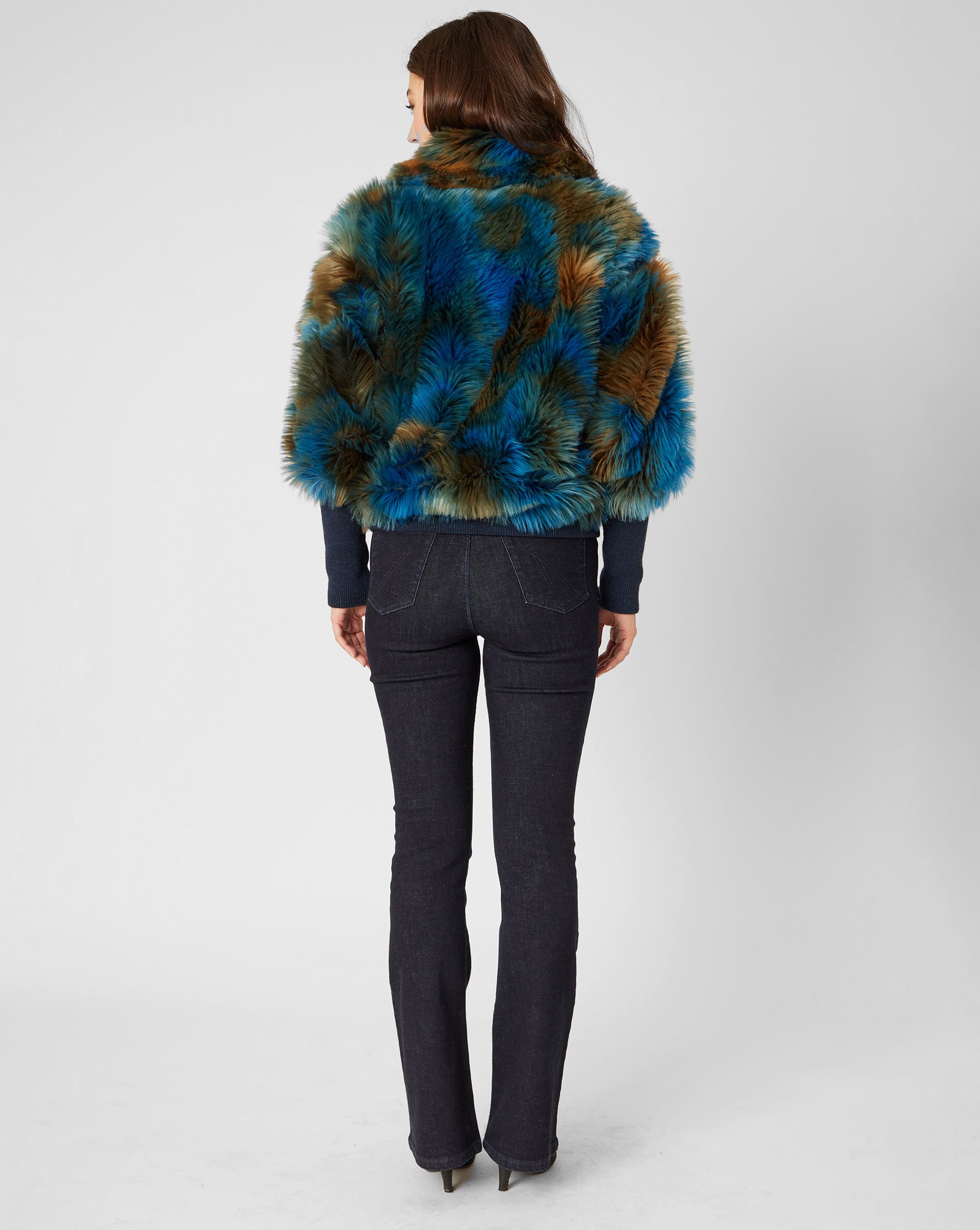 Turquoise Faux Fur Jacket