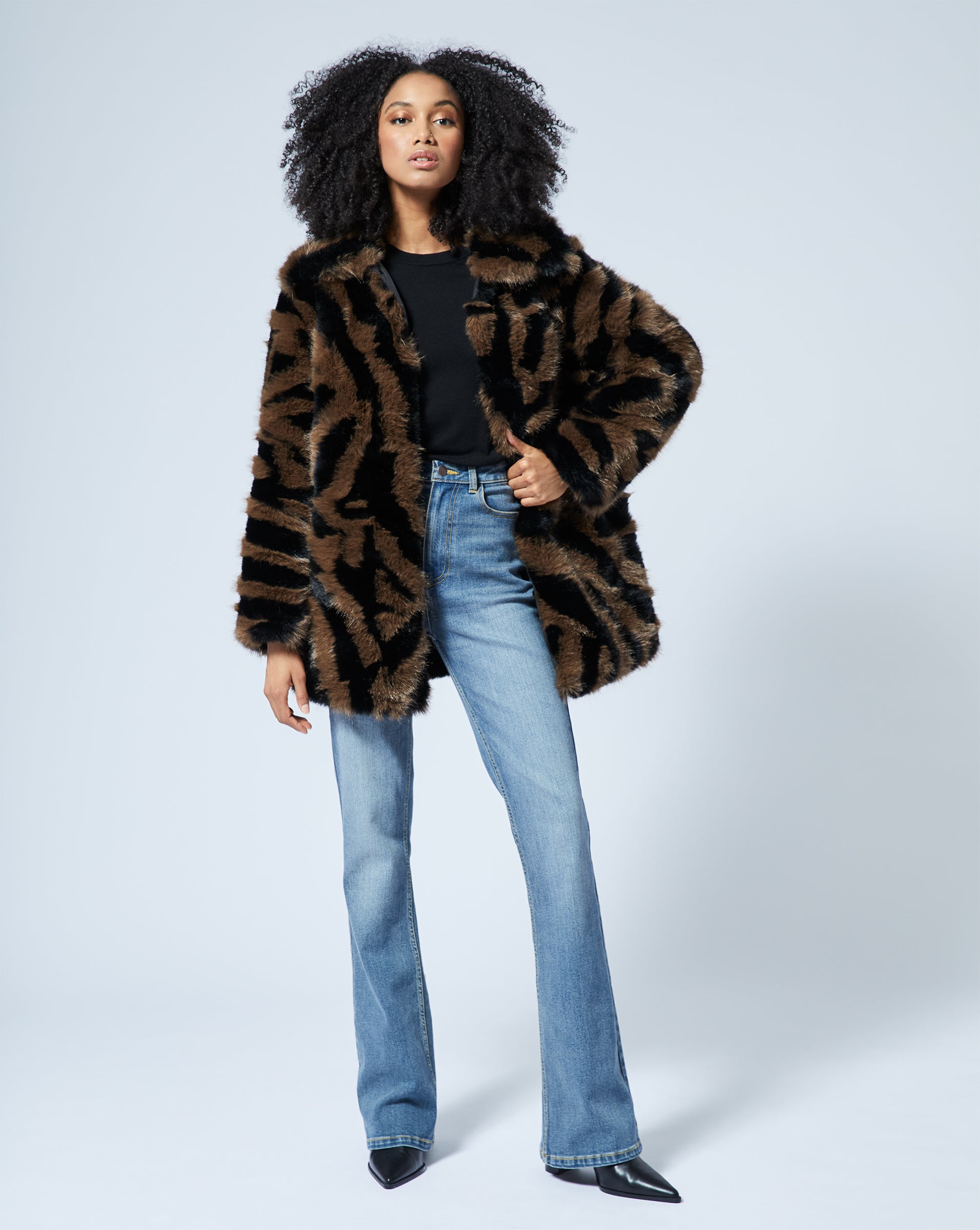 Animal faux fur coat hotsell