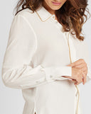 Crepe De Chine Blouse with Chain Trim