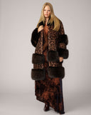 Suzie Cheetah Faux Pony Hair & Faux Fur Panel Coat