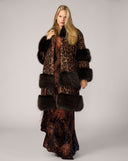 Suzie Cheetah Faux Pony Hair & Faux Fur Panel Coat