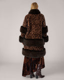 Suzie Cheetah Faux Pony Hair & Faux Fur Panel Coat