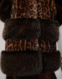 Suzie Cheetah Faux Pony Hair & Faux Fur Panel Coat