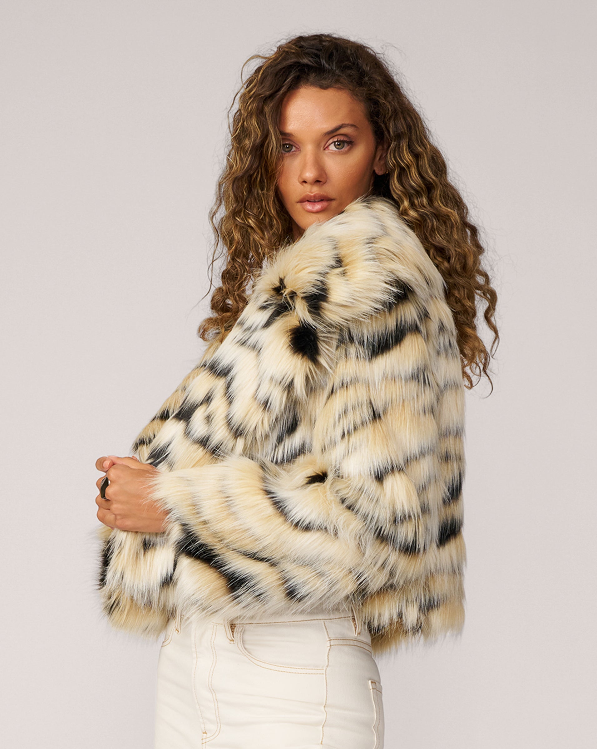 Adrienne Landau Faux Fur Jacket