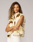 Cozy Cow Statement Faux Fur Vest