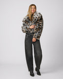 Graphic Animal Print Cropped Jacket