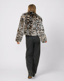 Graphic Animal Print Cropped Jacket