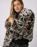 Graphic Animal Print Cropped Jacket