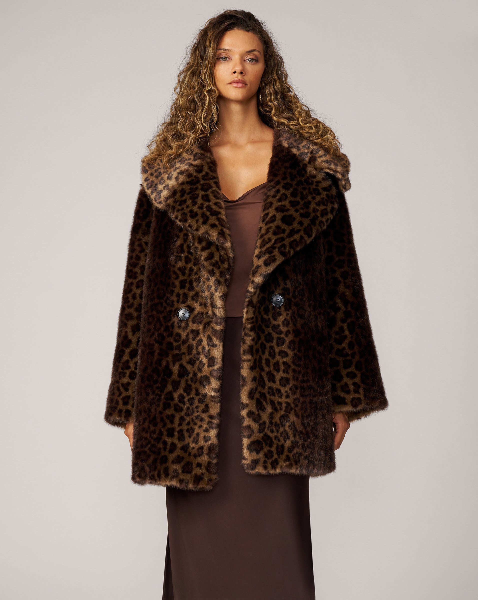 Adrienne Landau Cheetah print Faux Fur Coat