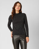 FINAL SALE - Studded Mock Neck Top