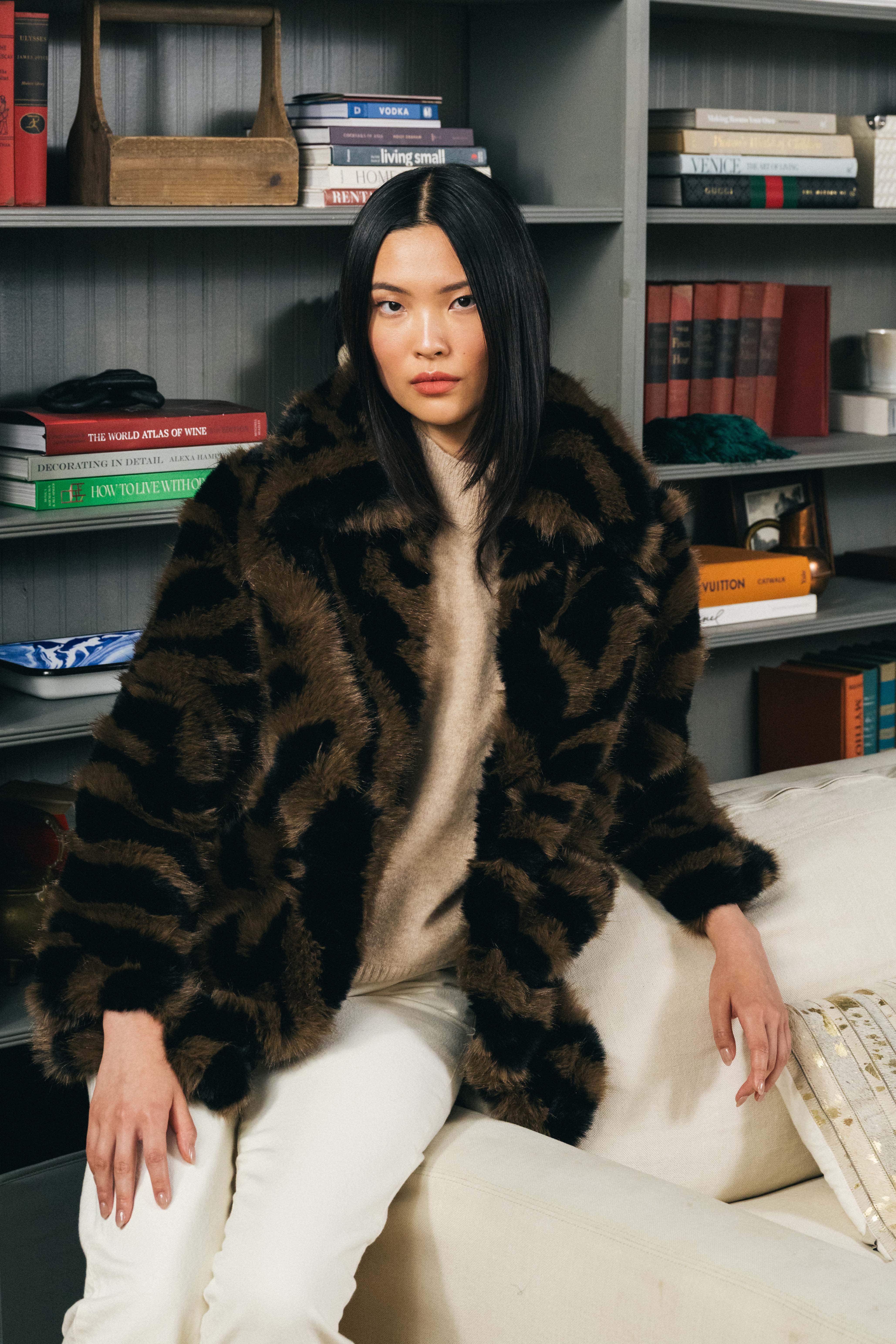 Adrienne landau faux fur coat on sale