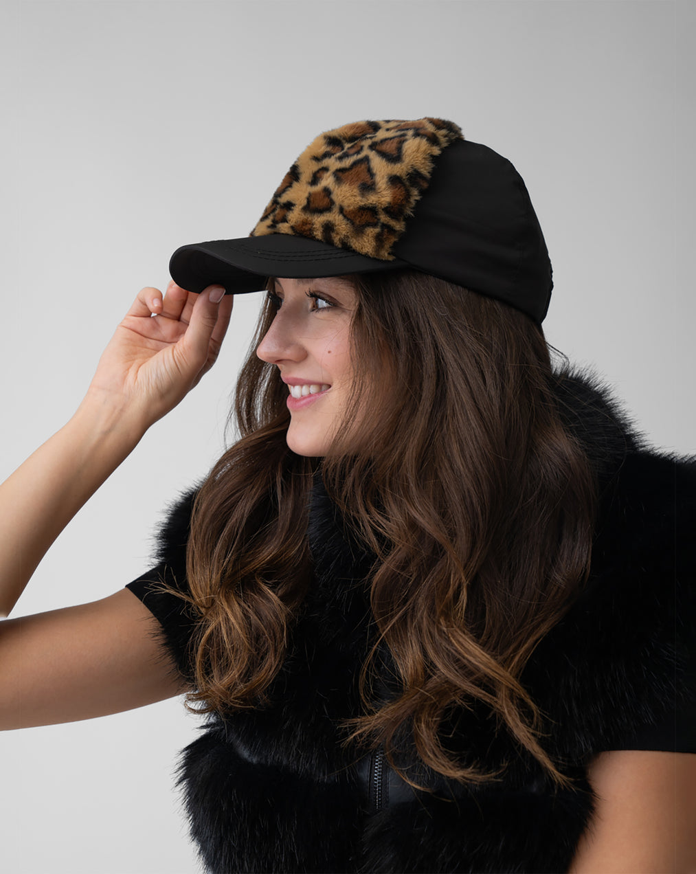 Faux Fur Animal Trucker Hat