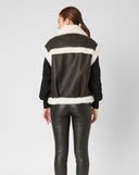 Vegan Leather Vest with Faux Mink