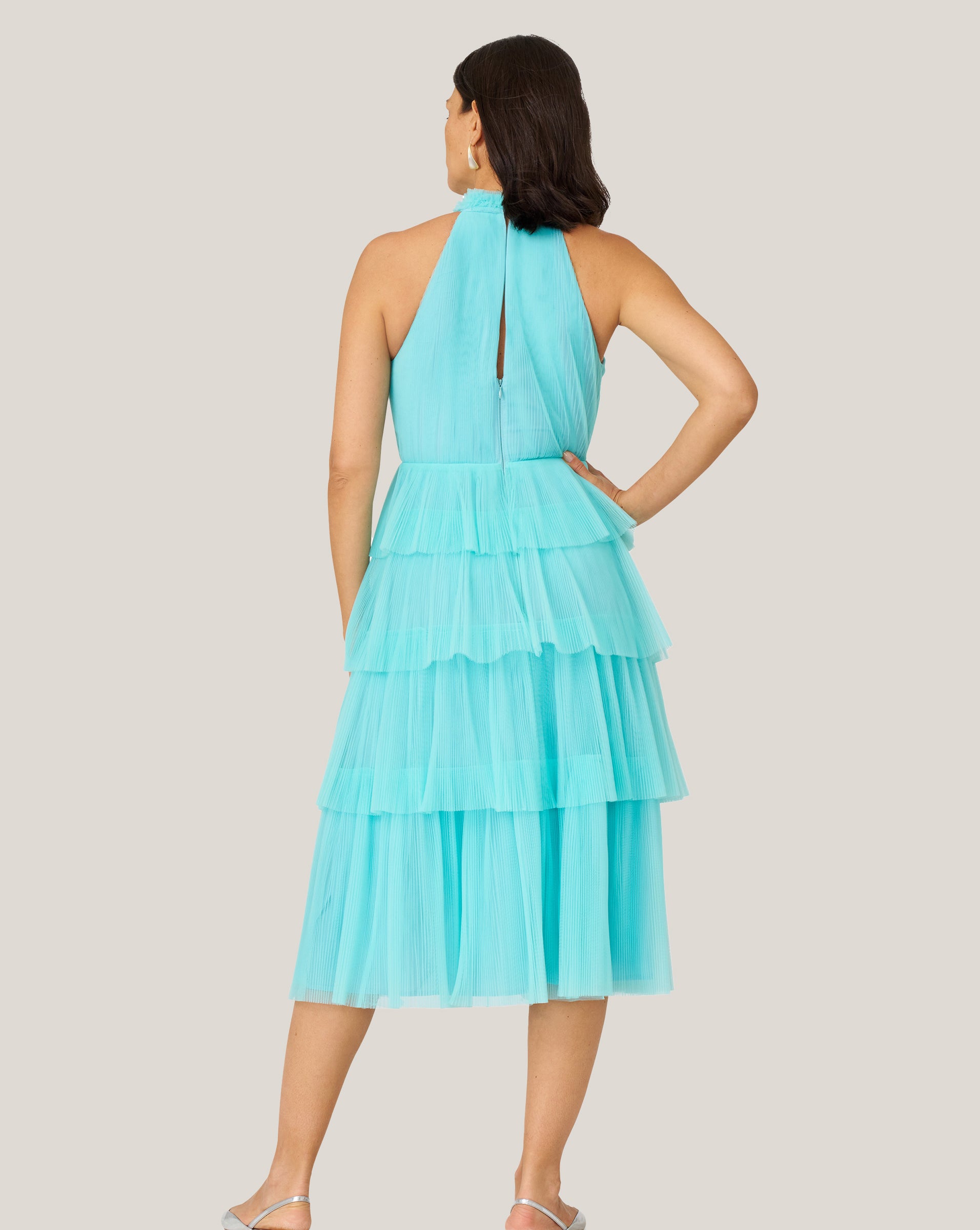 Halter Tiered Midi Dress