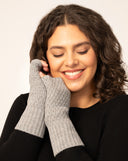 Wool Blend Fingerless Glove Grey
