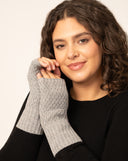 Wool Blend Fingerless Glove Grey