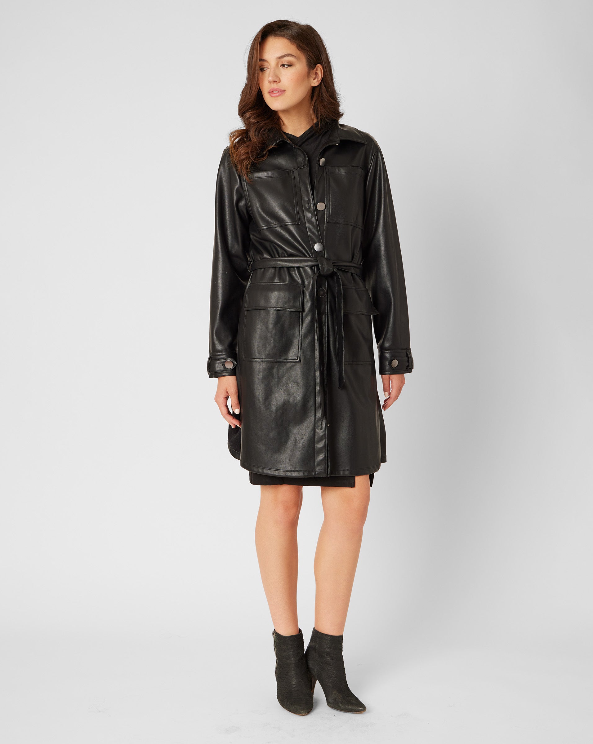 Leather hotsell trench dress