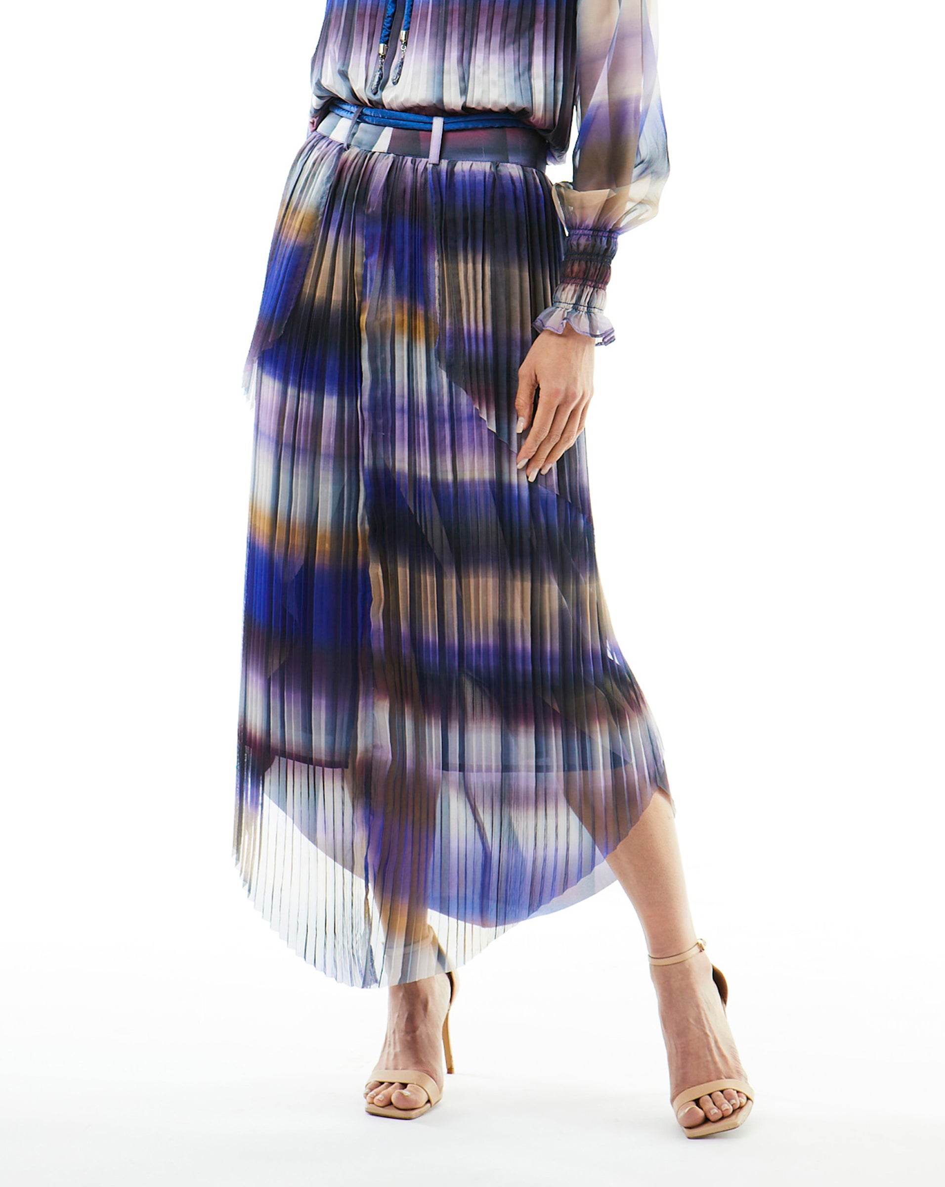 FINAL SALE - Mystic Stripe Pleated Skirt